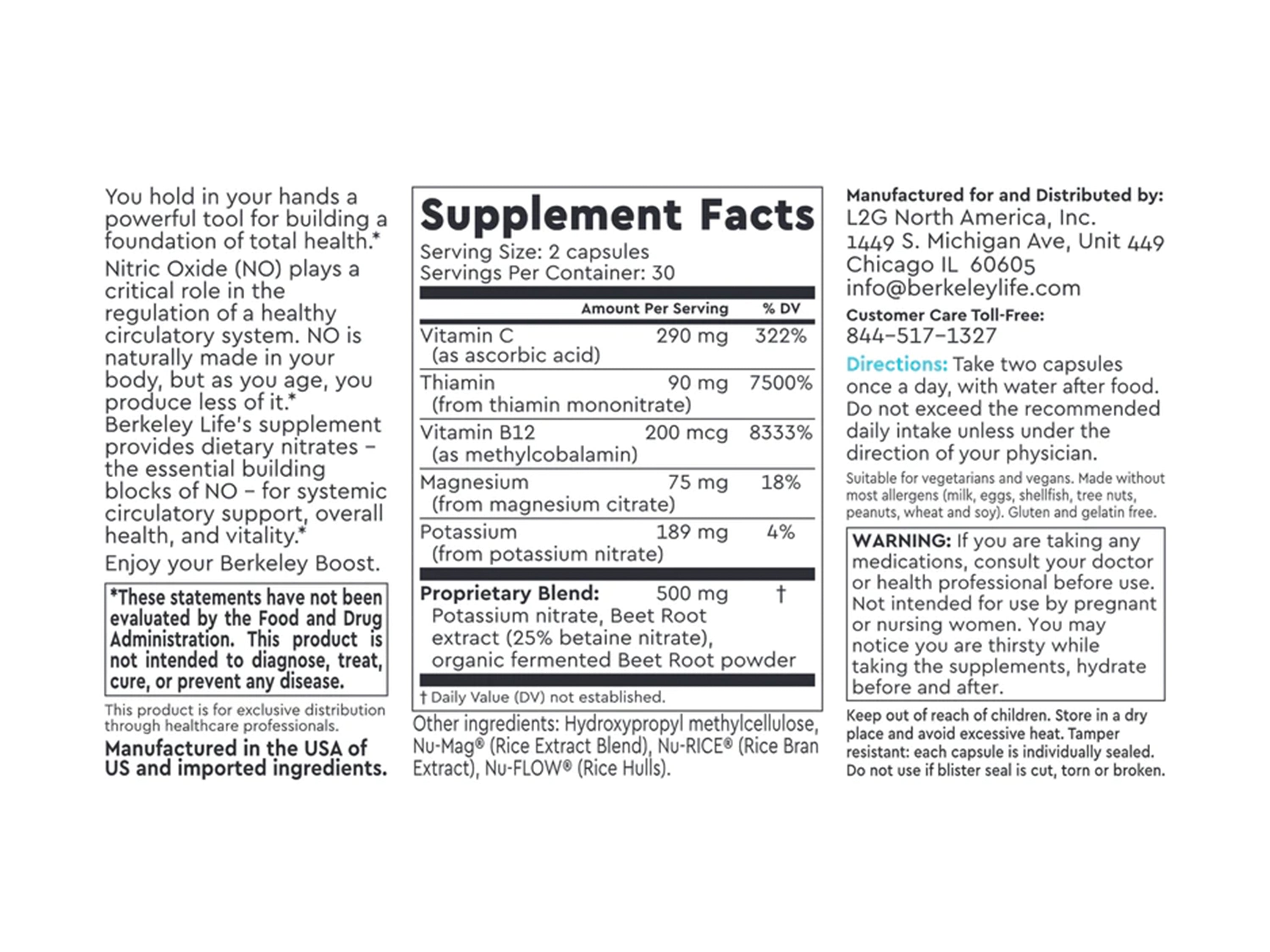 Berkley Life Nitric Oxide Foundation